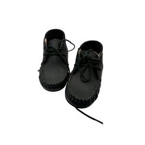 Emerald Leather Moccasins Forest Green Lace Up Baby Shoes Size 20 NIB Classic